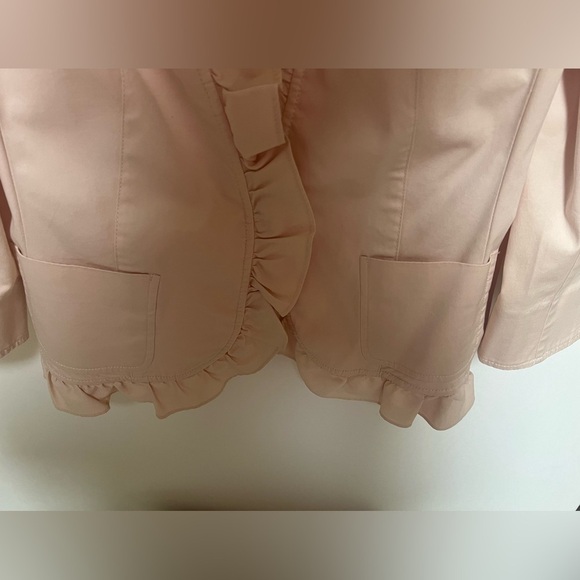 TALBOT’S SIZE 16 PALE PINK RUFFLED LIGHTWEIGHT JACKET. - Picture 5 of 8